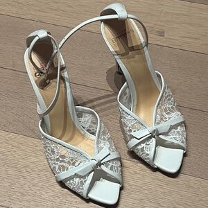 ALENXANDRE BIRMAN White Lace Heels Size 36